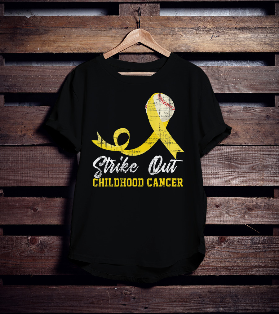 Strike Out Childhood Cancer Baseball Awareness T-Shirt