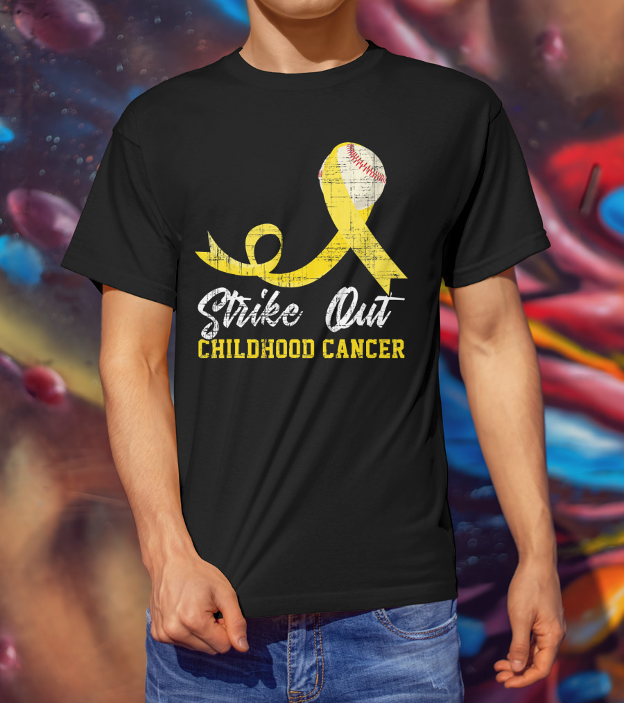 Strike Out Childhood Cancer Baseball Awareness T-Shirt