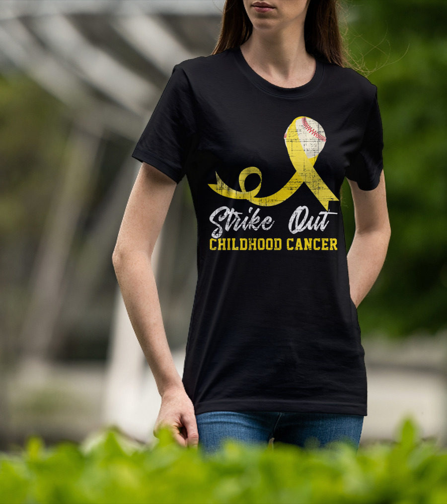 Strike Out Childhood Cancer Baseball Awareness T-Shirt