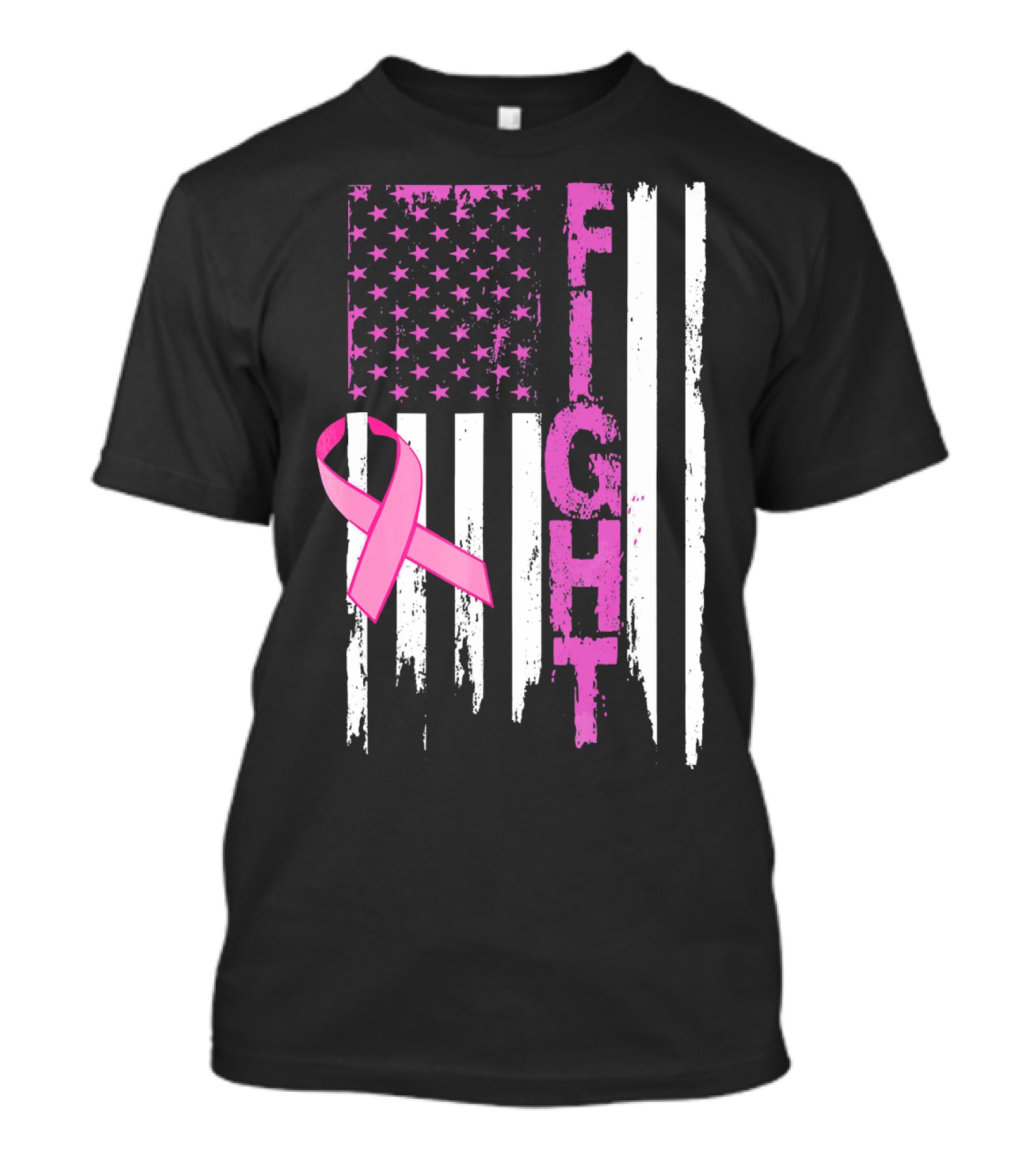 Fight Pink Ribbon Relay For Life Day Flag T-Shirt