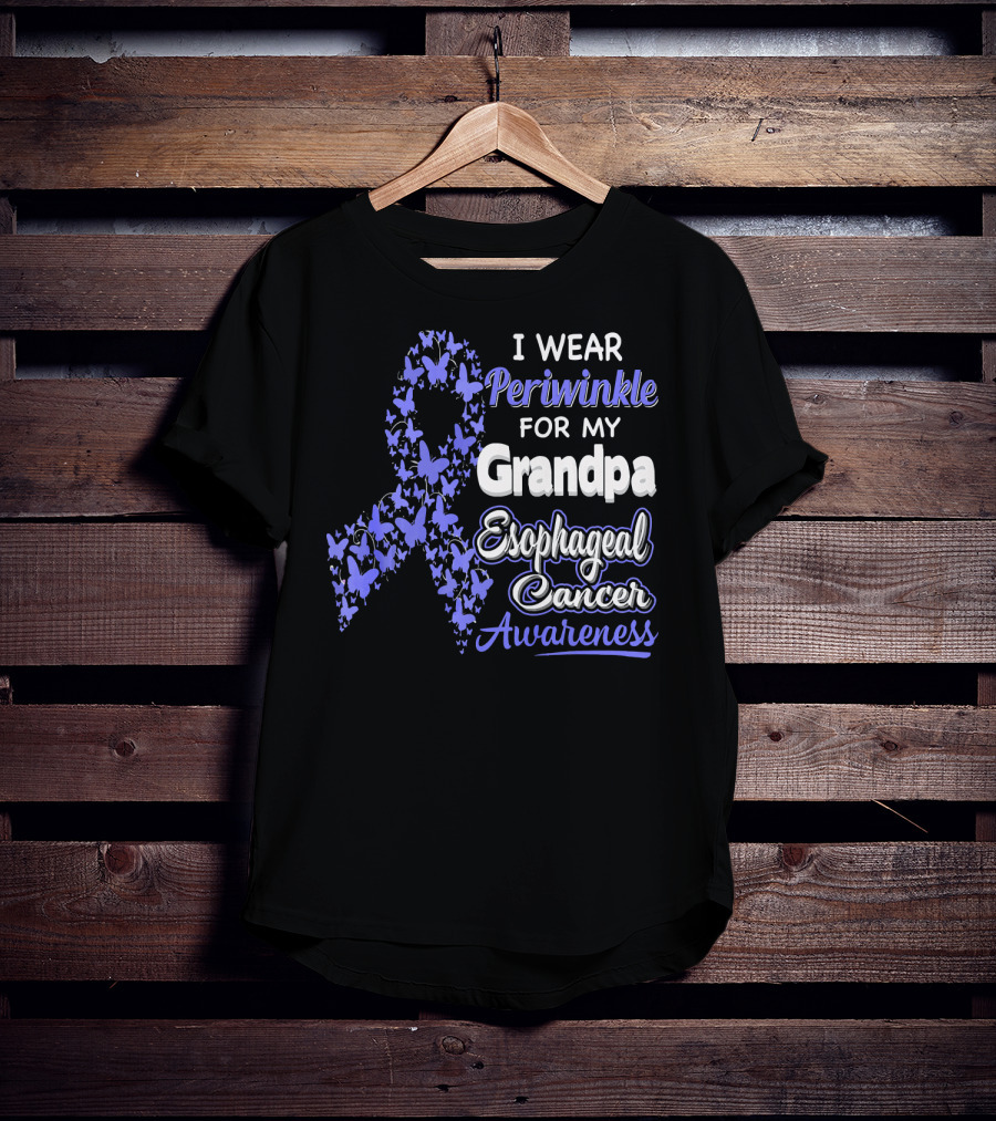 I Wear Periwinkle For My Grandpa Esophageal Cancer Awareness T-Shirt