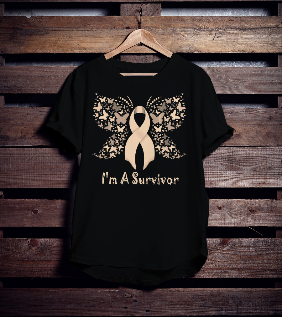 I'm A Survivor Butterfly Ribbon Endometriosis T-Shirt