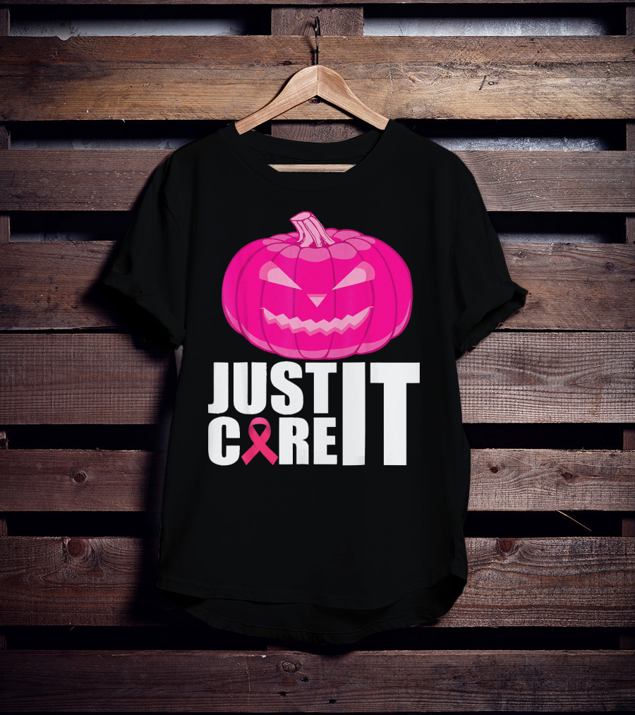 Just Cure It Pink Pumpkin Breast Cancer Awareness T-Shirt