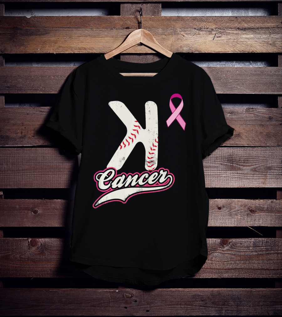 StriKe Out Cancer Baseball Pink Ribbon Support T-Shirt