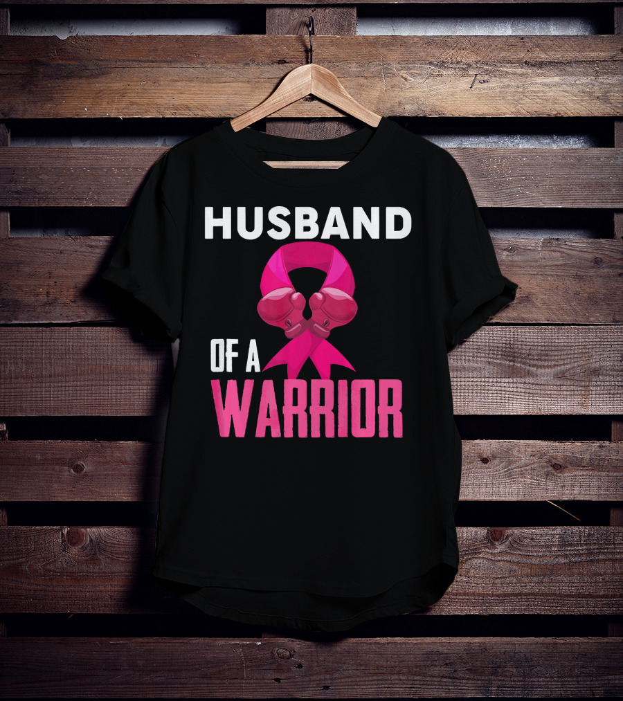 Husband Of A Warrior Breast Cancer Awareness Boxing Gloves T-Shirt
