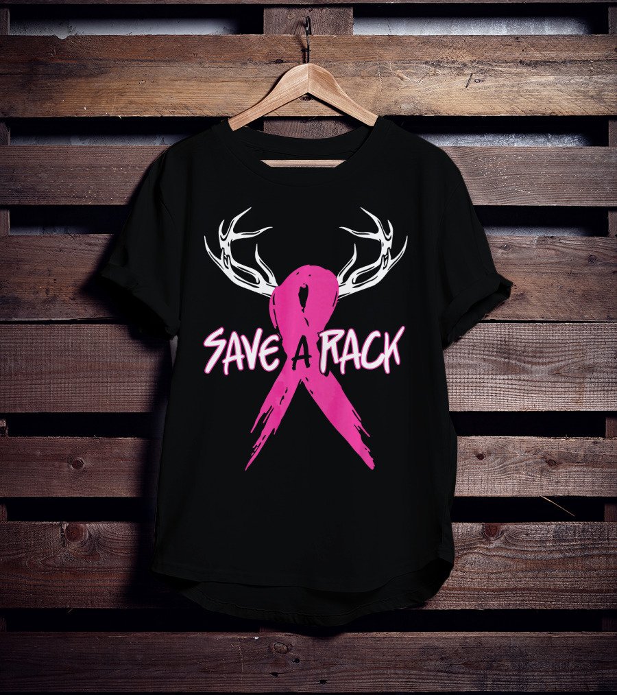 Save A Rack Breast Cancer Awareness Antlers Pink T-Shirt