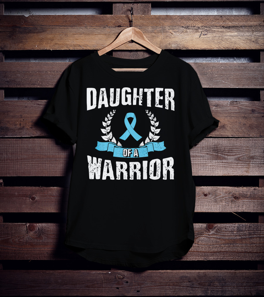 Daughter Of A Warrior Prostate Cancer Awareness Ribbon Laurel T-Shirt