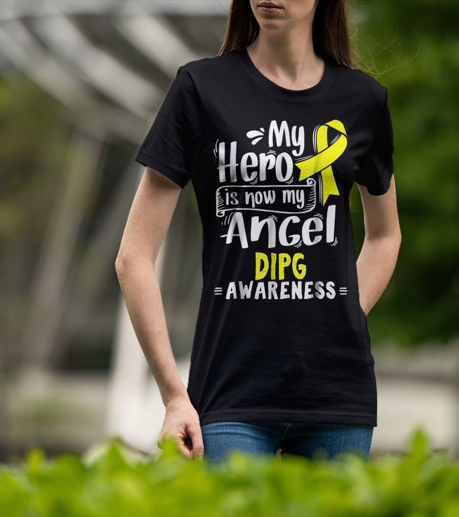 My Hero Is Now My Angel DIPG Awareness T-Shirt