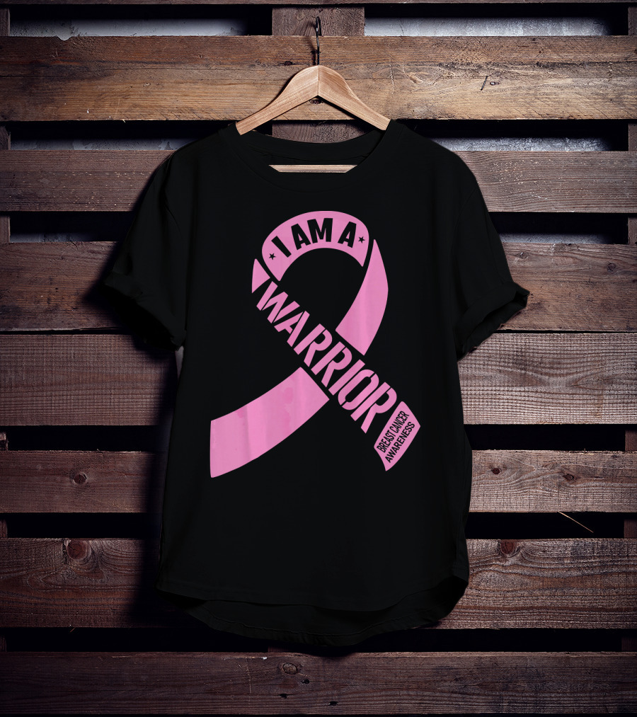 I Am A Warrior Pink Ribbon Breast Cancer Awareness T-Shirt