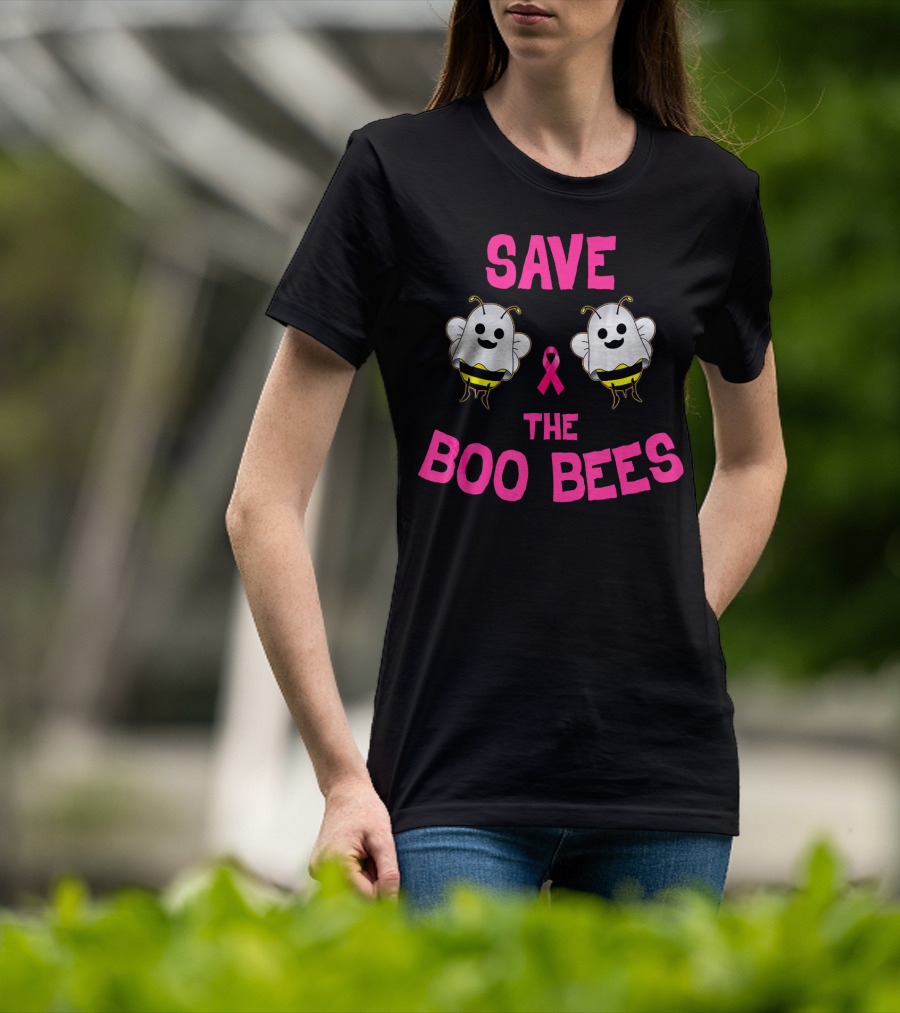 Save The Boo Bees Breast Cancer Awareness Pink Ribbon Bees T-Shirt