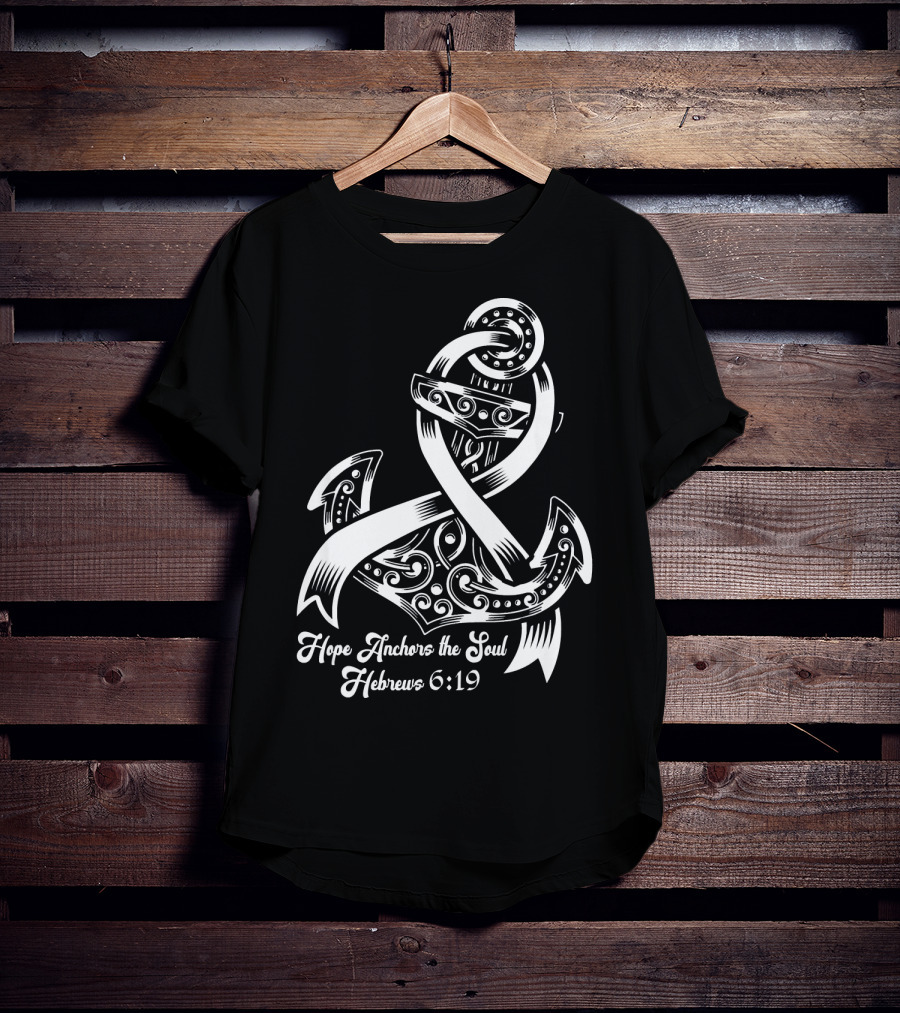 Hope Anchors The Soul Hebrews 6:19 Lung Cancer Awareness T-Shirt
