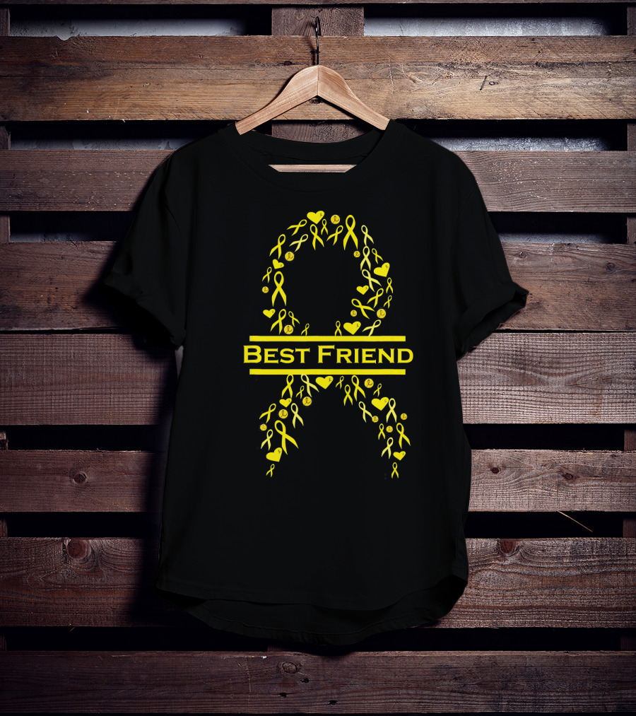 Childhood Cancer Awareness Yellow Ribbon Best Friend T-Shirt