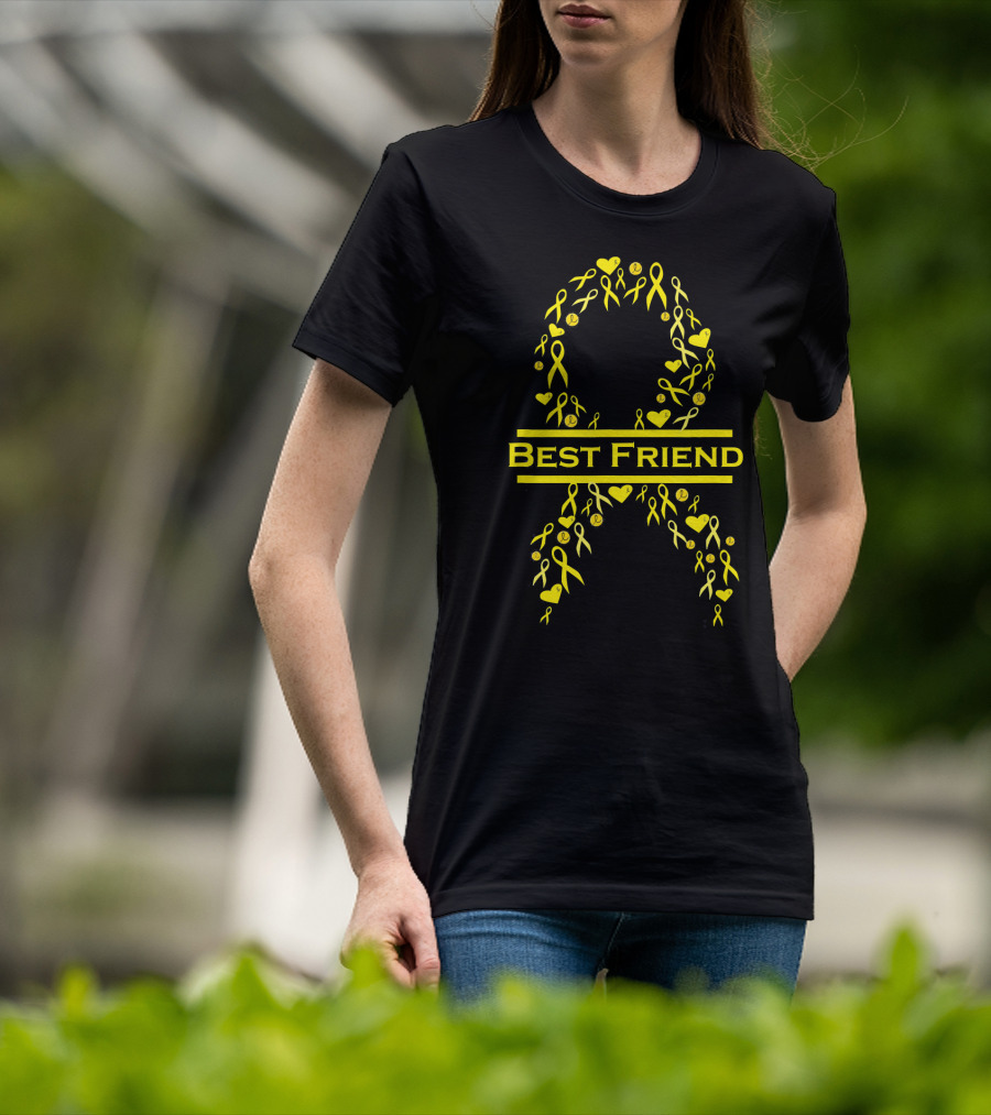 Childhood Cancer Awareness Yellow Ribbon Best Friend T-Shirt