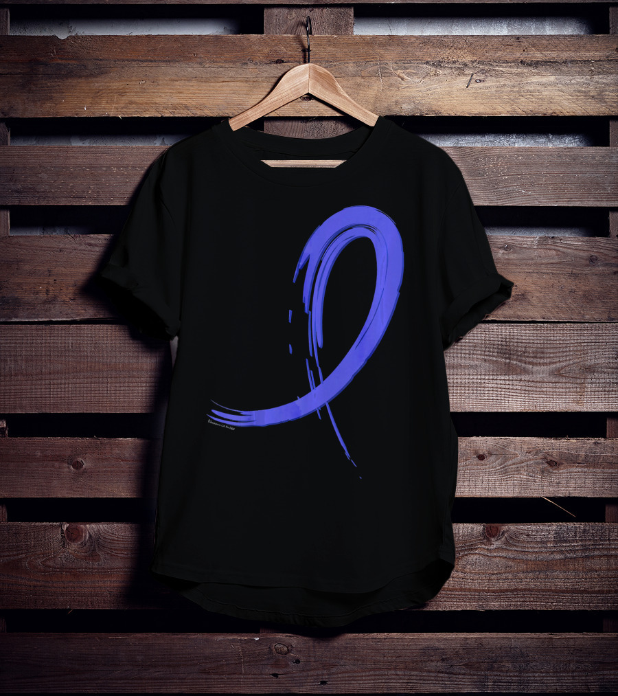 Colon Cancer Blue Graffiti Ribbon Awareness T-Shirt