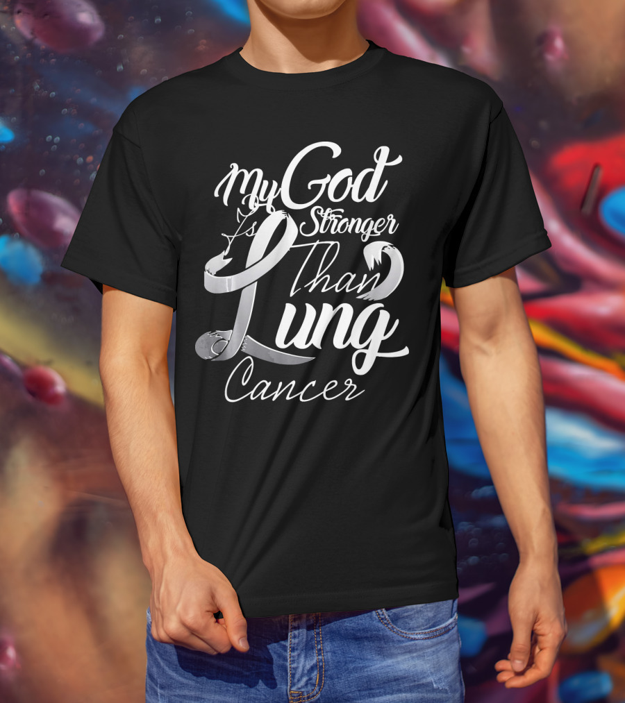 My God Is Stronger Than Lung Cancer Vintage T-Shirt