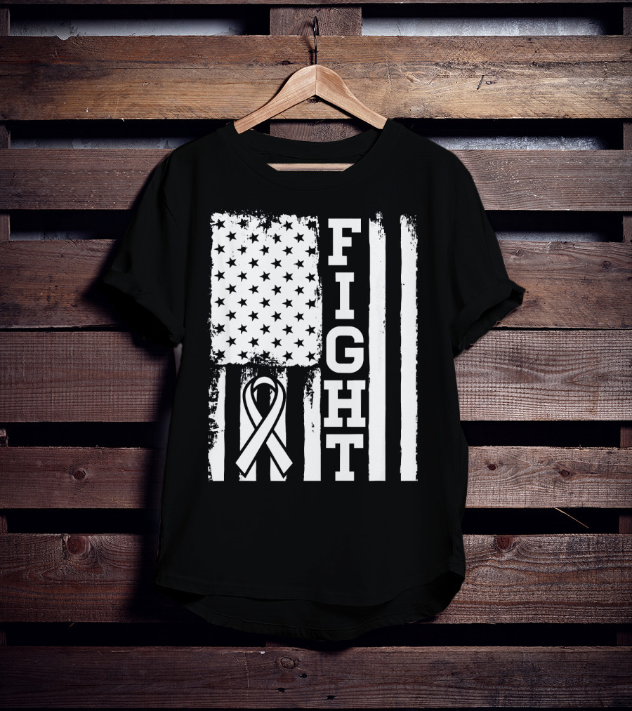 Fight Flag For Lung Cancer Awareness T-Shirt