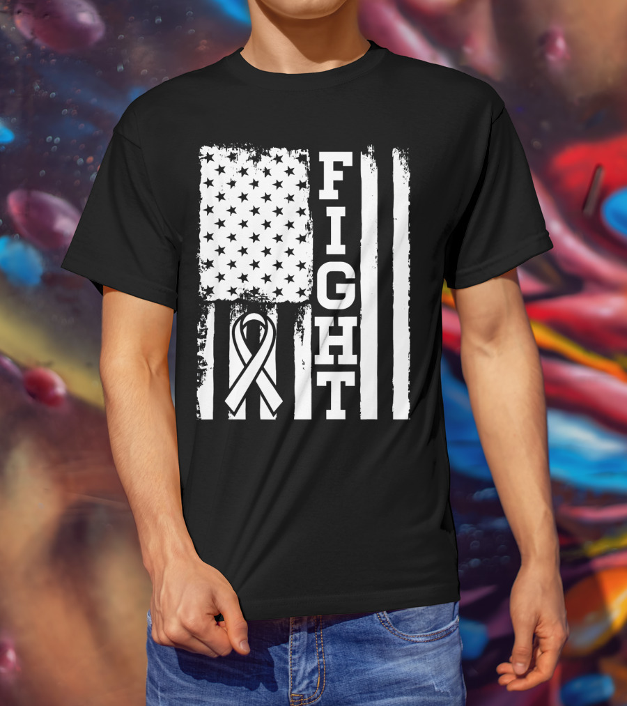 Fight Flag For Lung Cancer Awareness T-Shirt