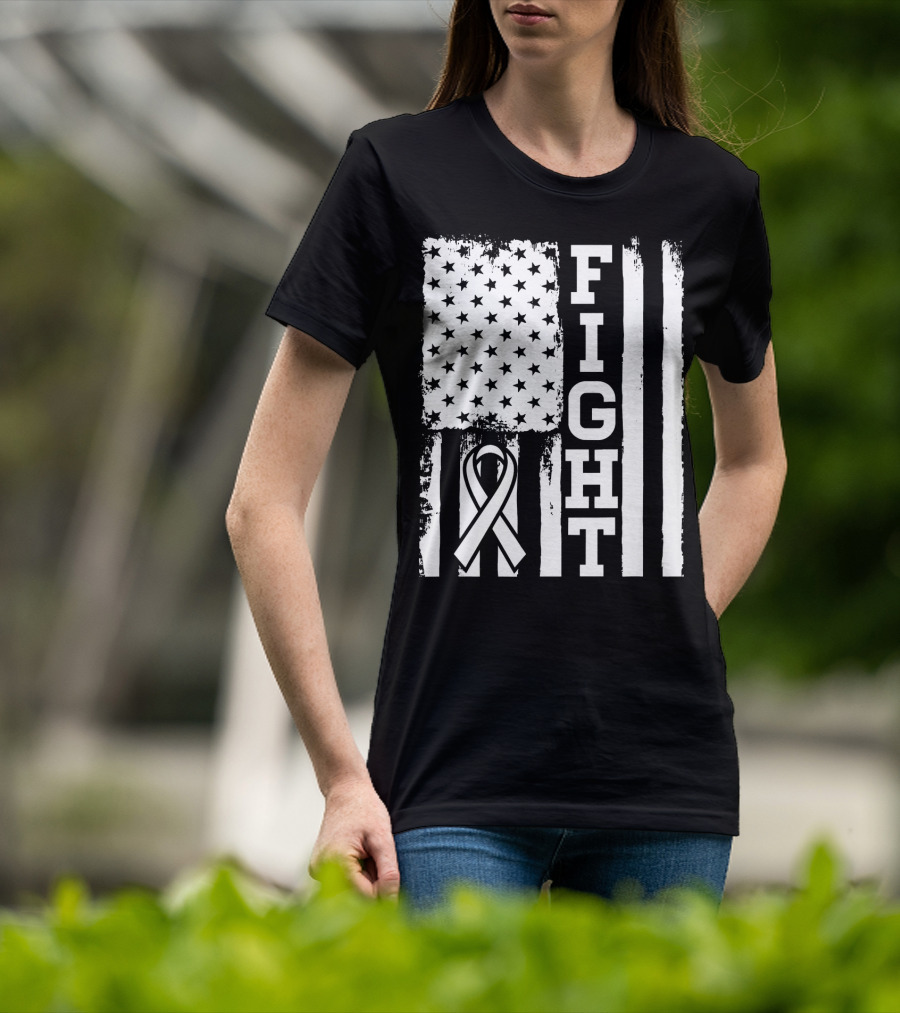 Fight Flag For Lung Cancer Awareness T-Shirt