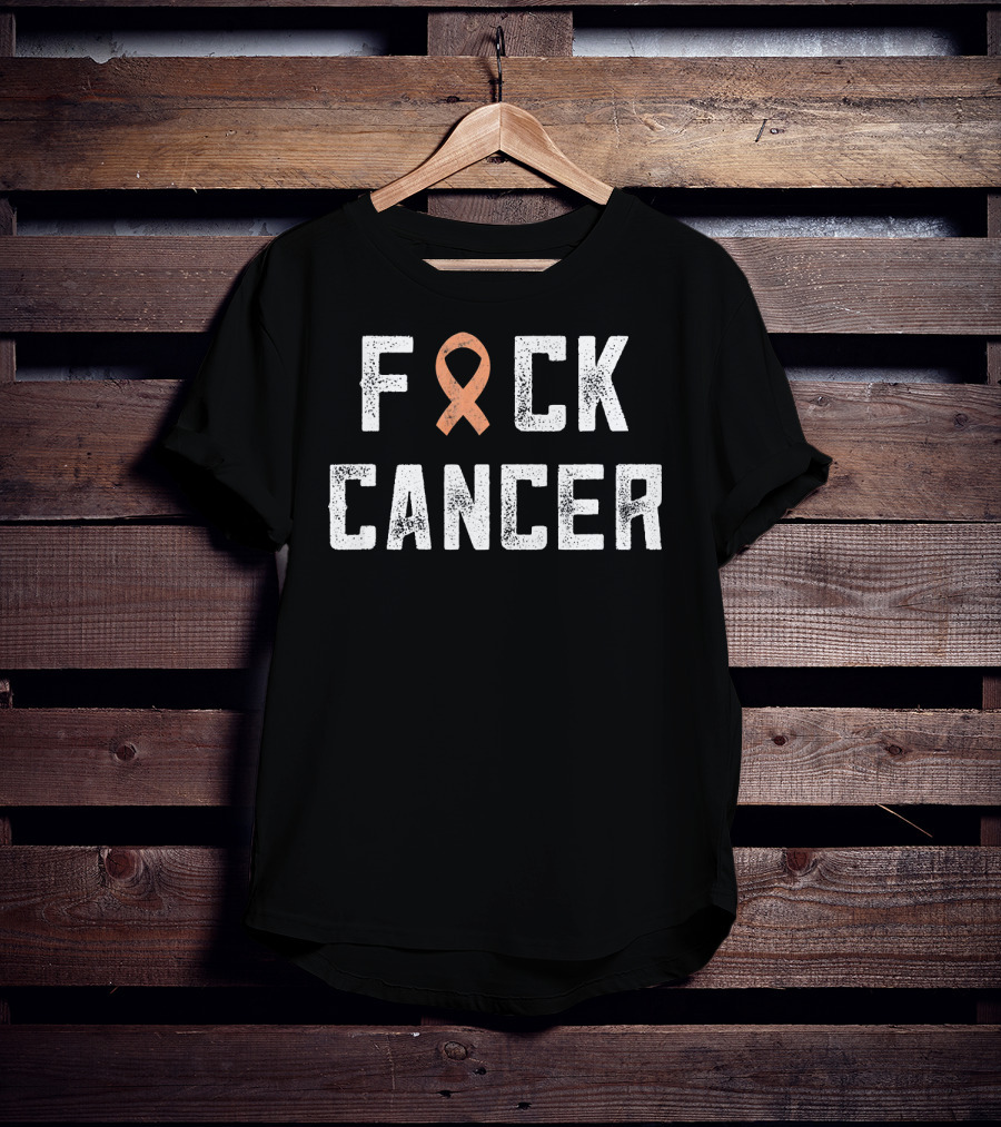 Fck Cancer Endometrial Cancer Uterine Awareness T-Shirt