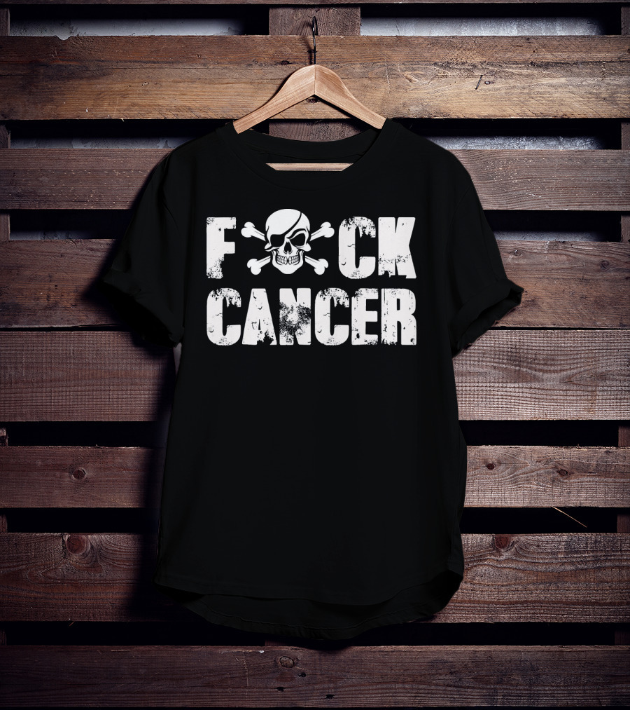 Fck Cancer Skull Crossbones Fight Back Cancer Support T-Shirt