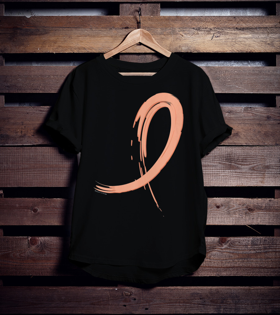 Endometrial Cancer Peach Ribbon Graffiti T-Shirt