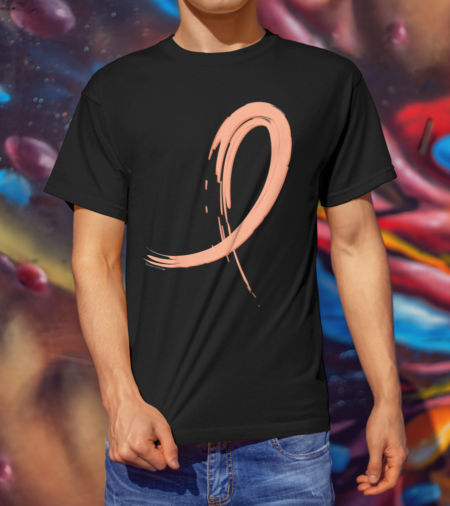 Endometrial Cancer Peach Ribbon Graffiti T-Shirt