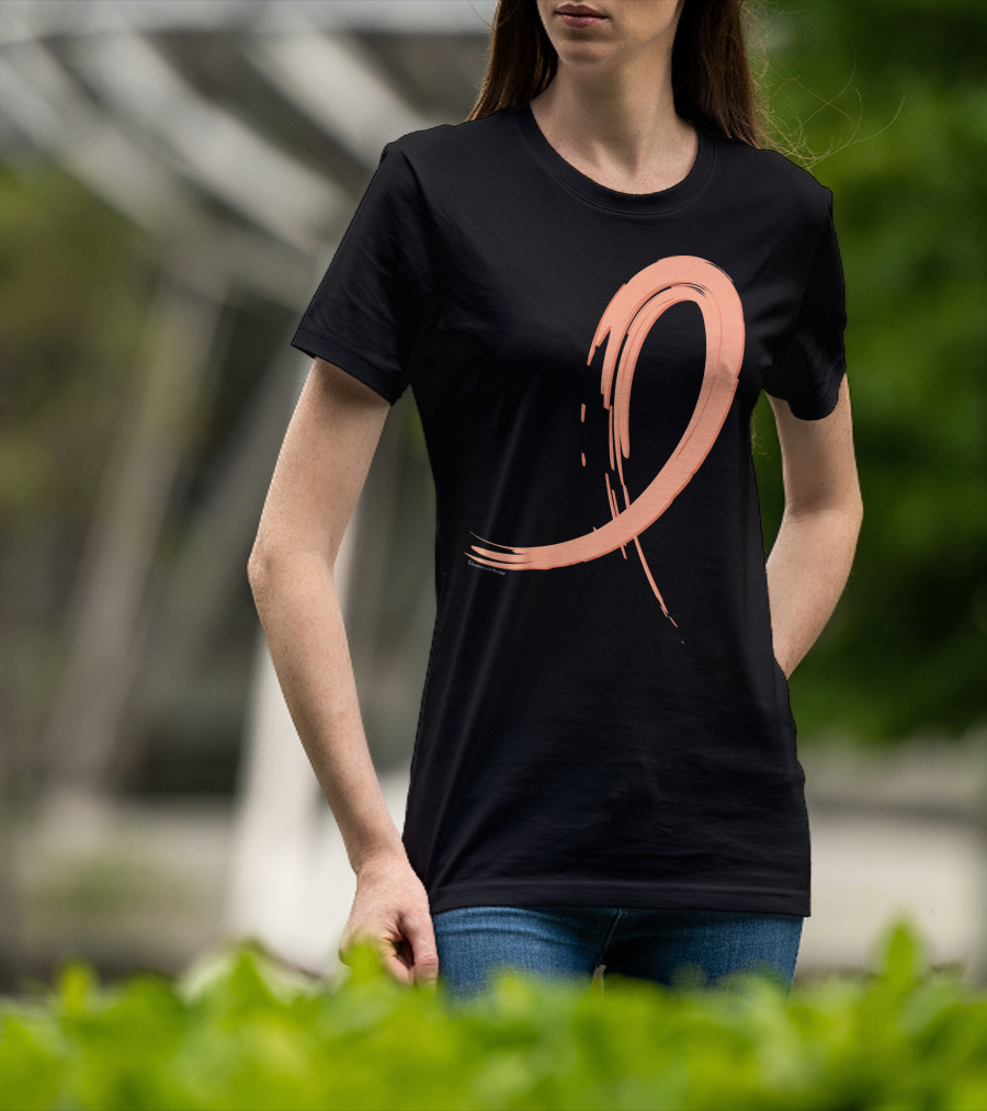 Endometrial Cancer Peach Ribbon Graffiti T-Shirt