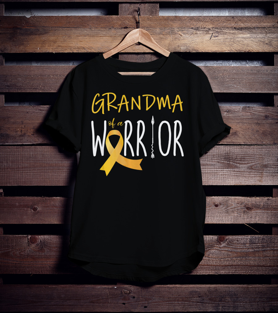 Grandma Of A Warrior Childhood Cancer Awareness T-Shirt