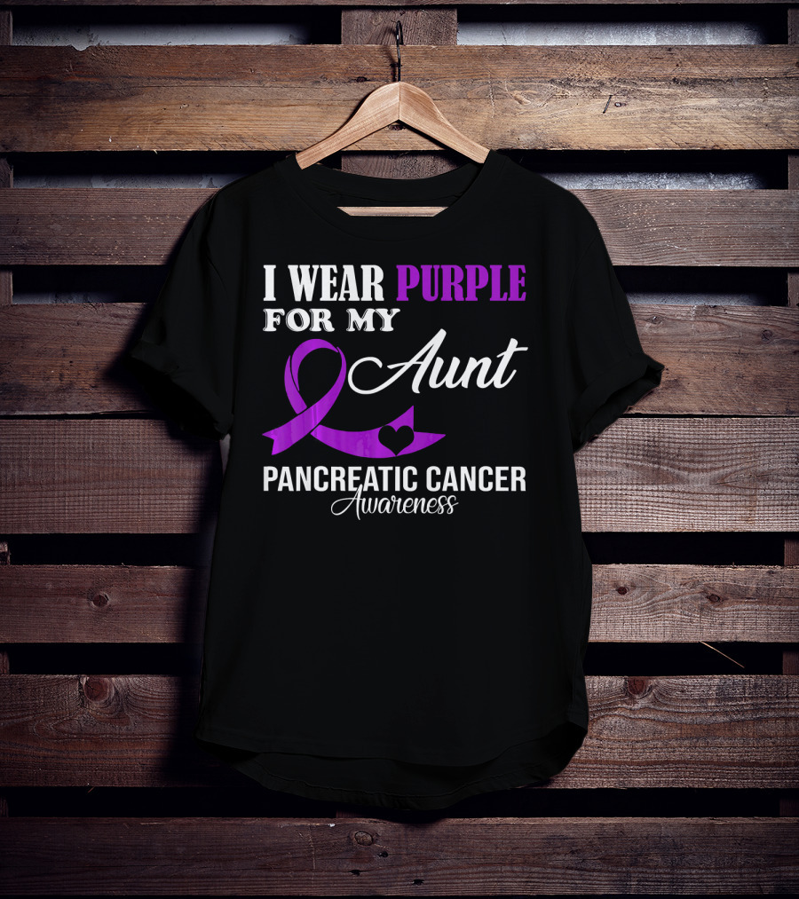 I Wear Purple For My Aunt Pancreatic Cancer Awareness T-Shirt