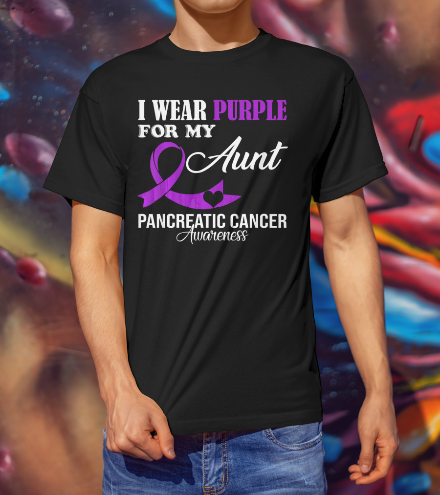 I Wear Purple For My Aunt Pancreatic Cancer Awareness T-Shirt