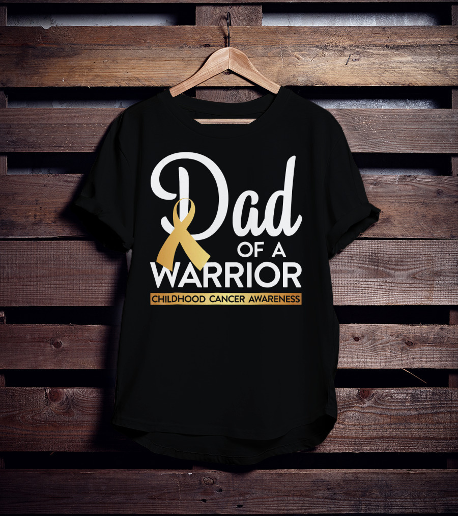 Dad Of A Warrior Childhood Cancer Awareness T-Shirt