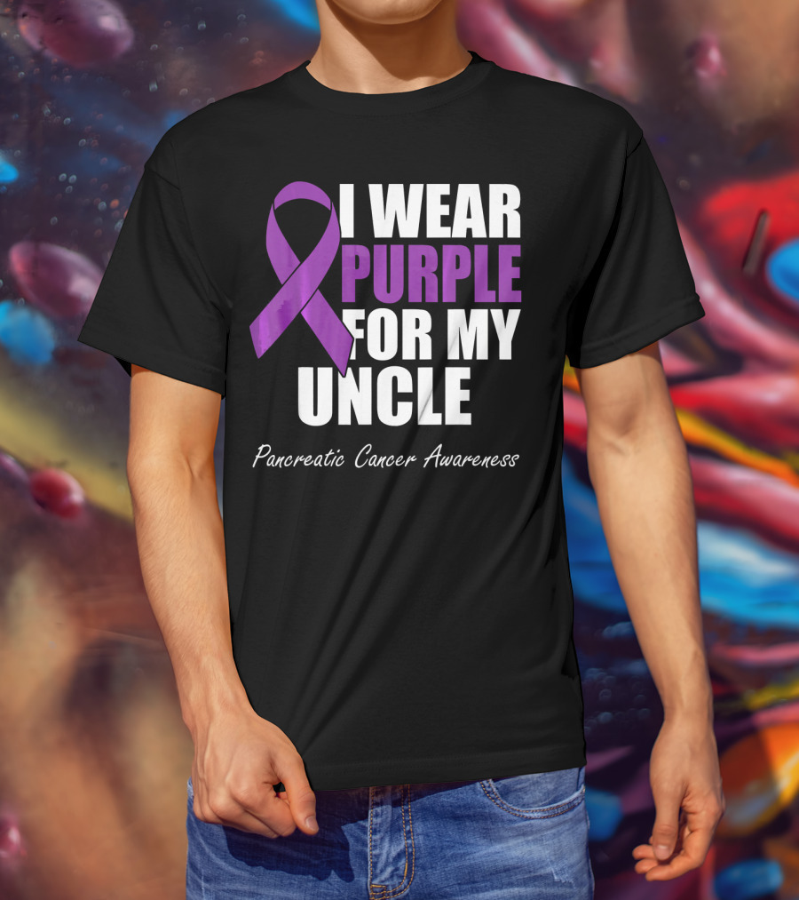 I Wear Purple For My Uncle Pancreatic Cancer Awareness T-Shirt