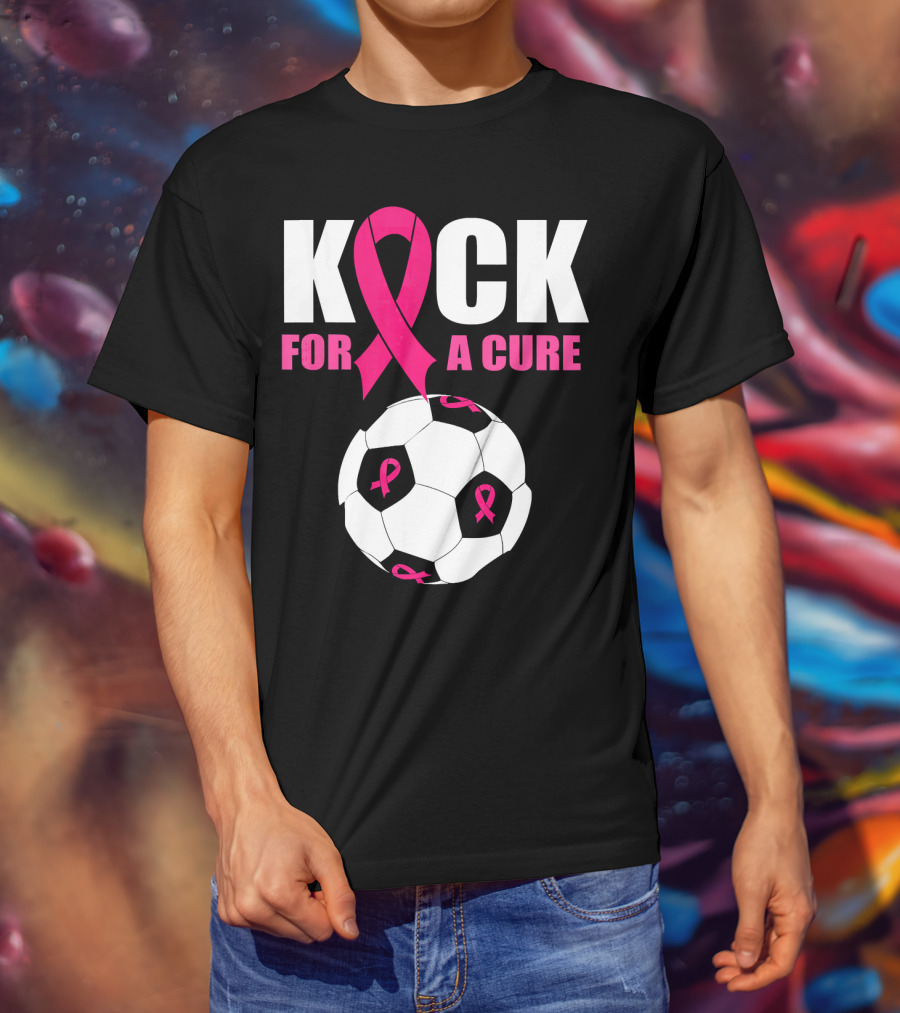 Kick For A Cure Soccer Ball Pink T-Shirt