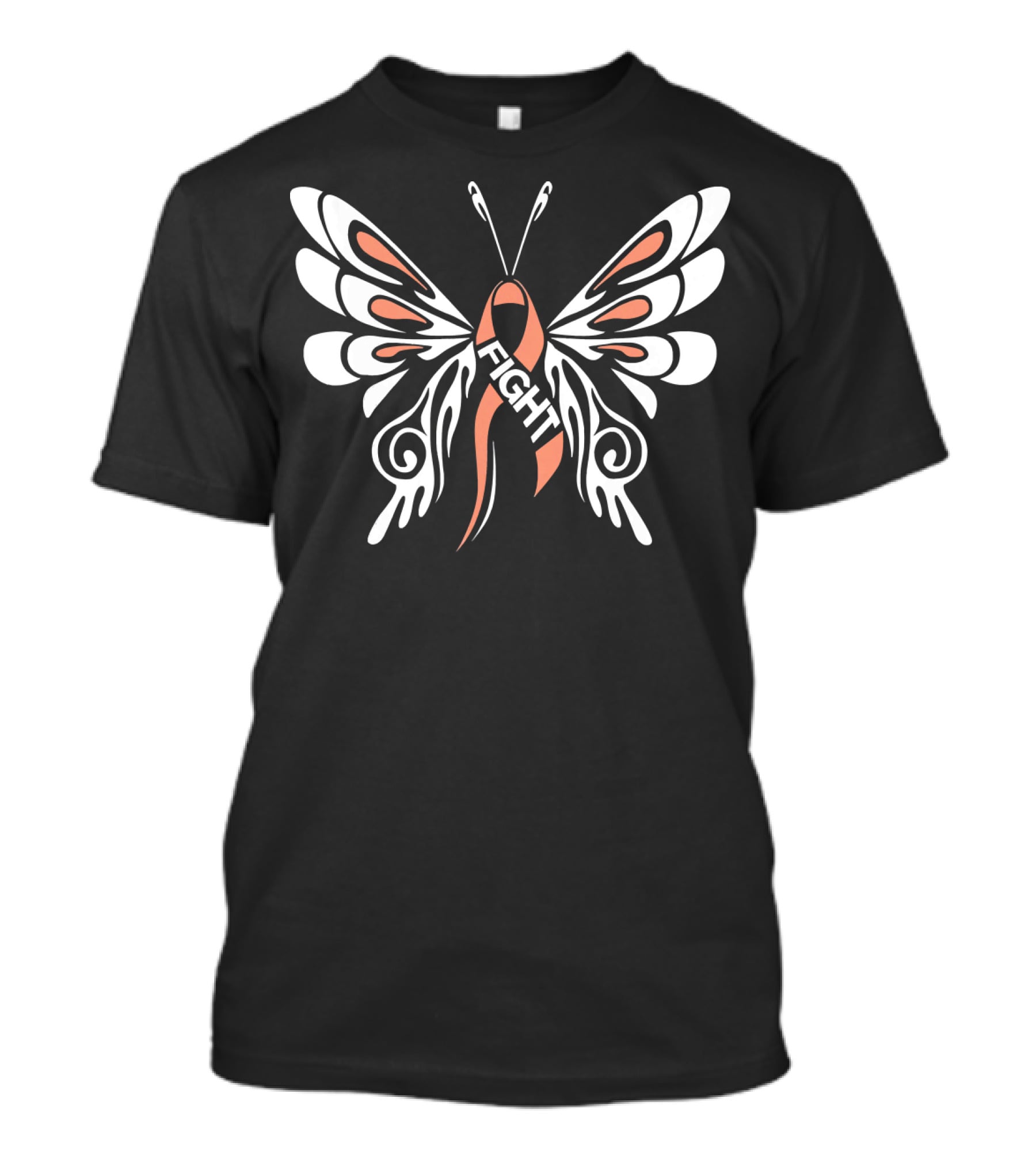 Uterine Cancer Awareness Butterfly Ribbon Fight T-Shirt