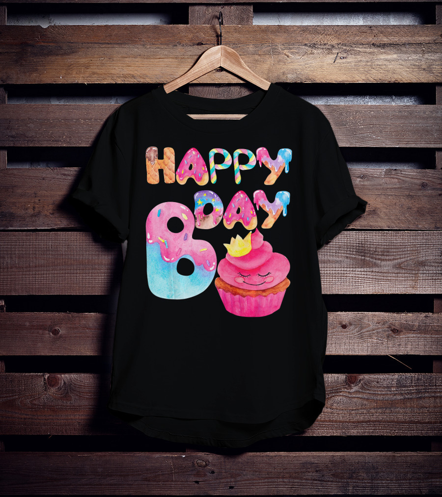 Happy Bday Cupcake Donut Themed Birthday T-Shirt