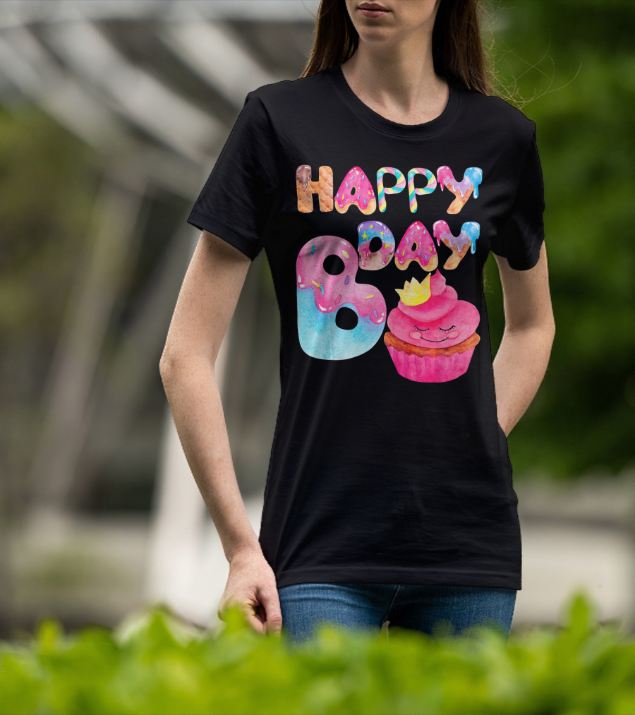 Happy Bday Cupcake Donut Themed Birthday T-Shirt
