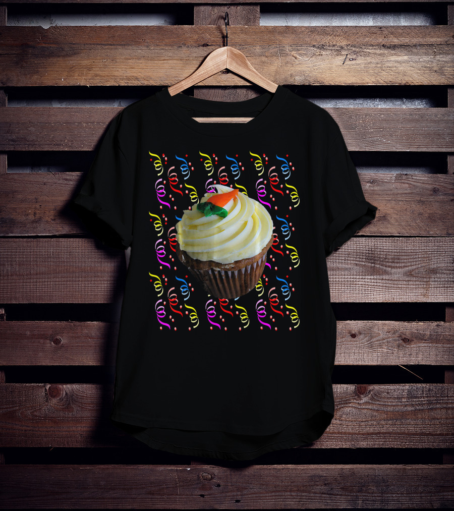 Cupcake And Confetti Cupcake With Colorful Swirl Decorations T-Shirt