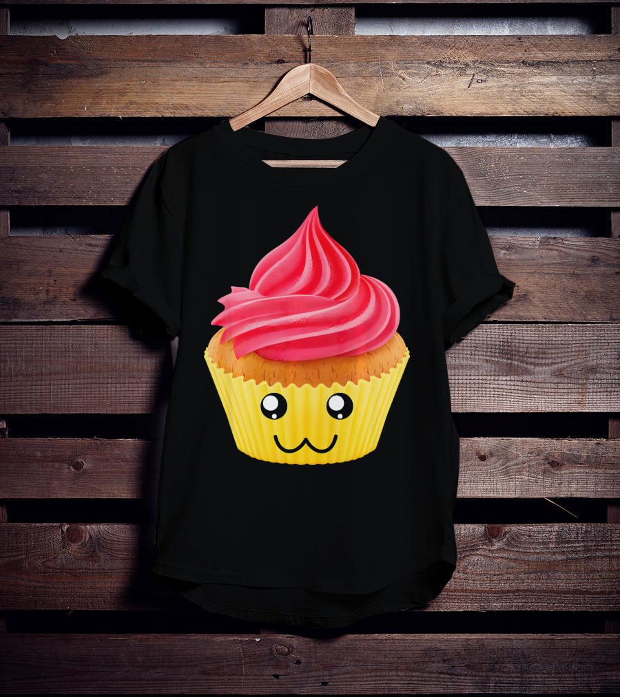 Kawaii Cupcake Lover Cute Muffin Face T-Shirt