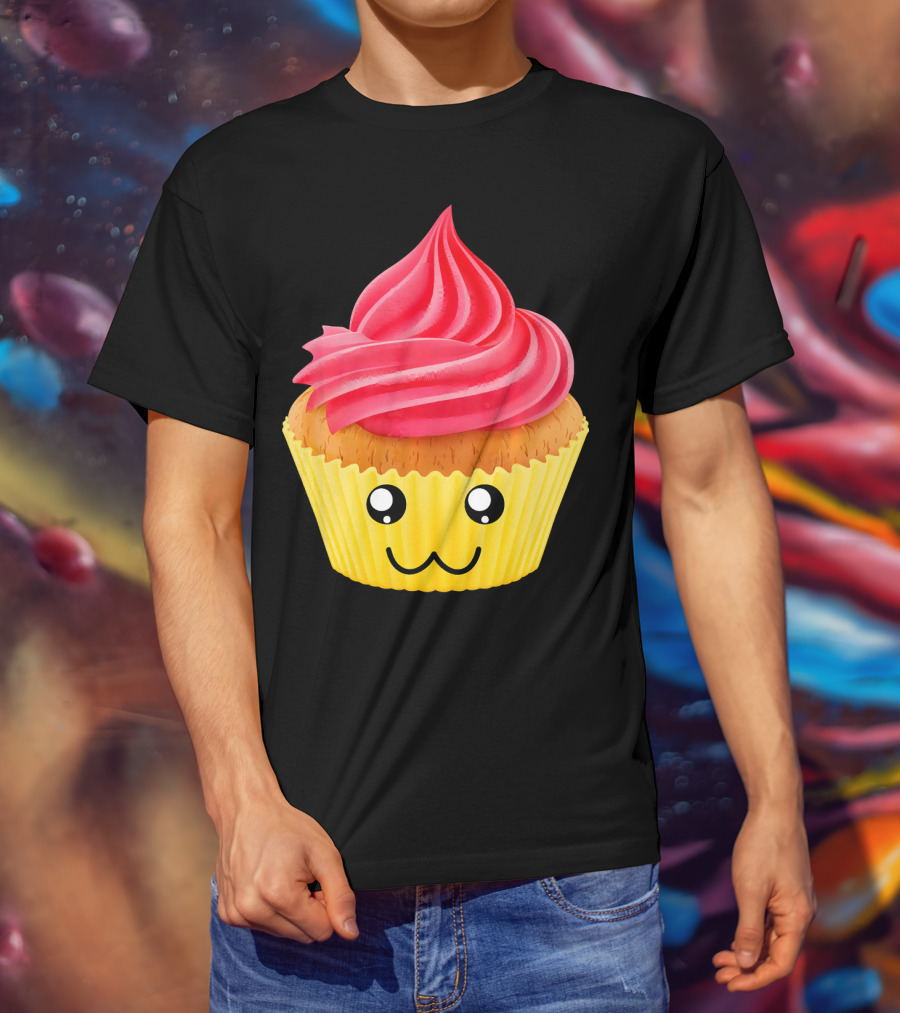 Kawaii Cupcake Lover Cute Muffin Face T-Shirt