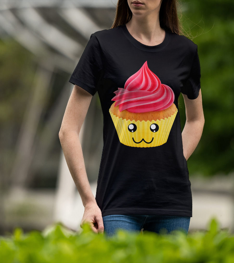 Kawaii Cupcake Lover Cute Muffin Face T-Shirt
