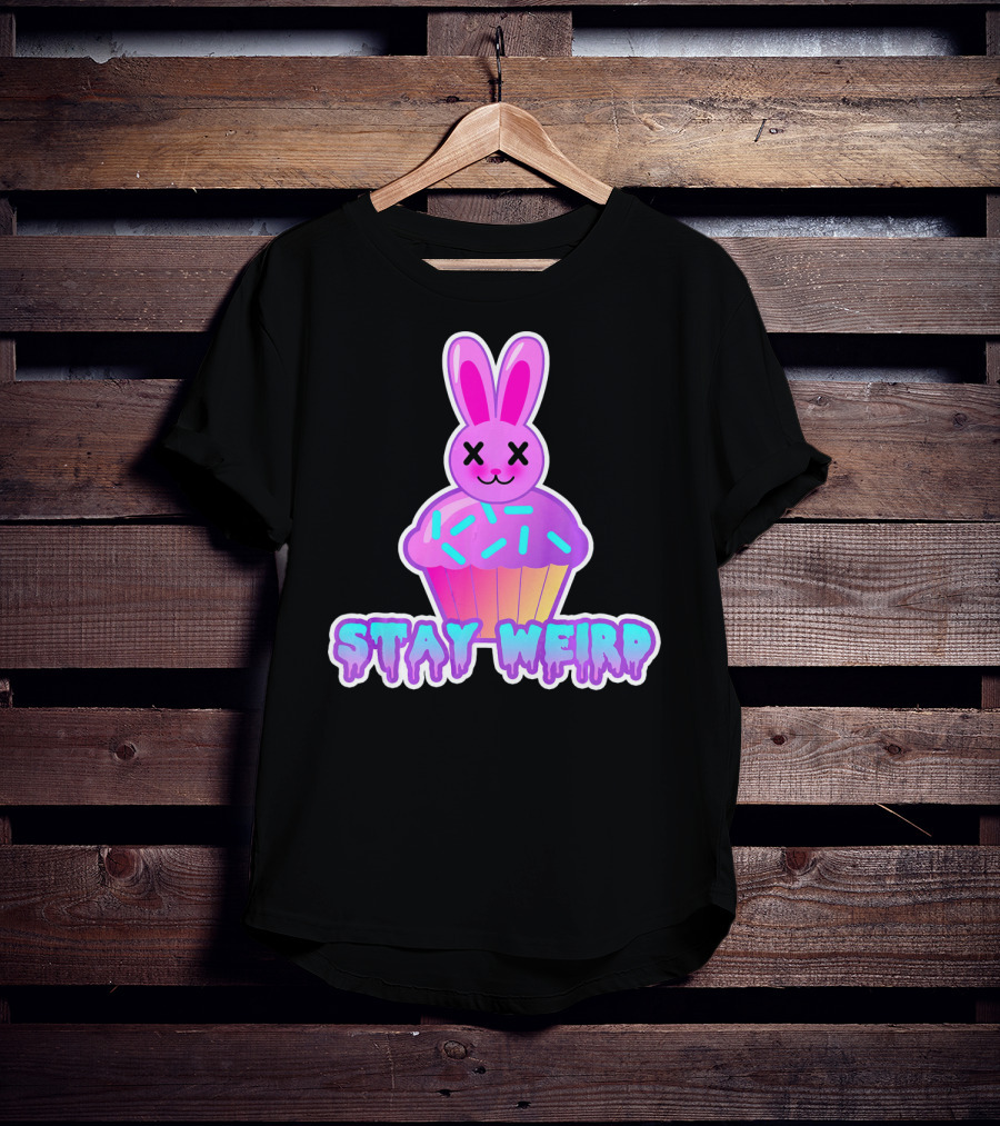 Stay Weird Pastel Goth Doom Bunny Cupcake T-Shirt