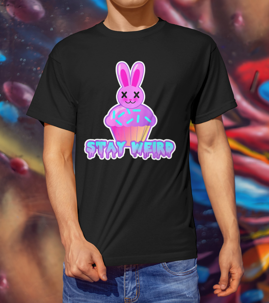 Stay Weird Pastel Goth Doom Bunny Cupcake T-Shirt
