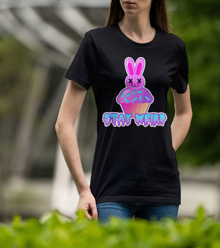 Stay Weird Pastel Goth Doom Bunny Cupcake T-Shirt