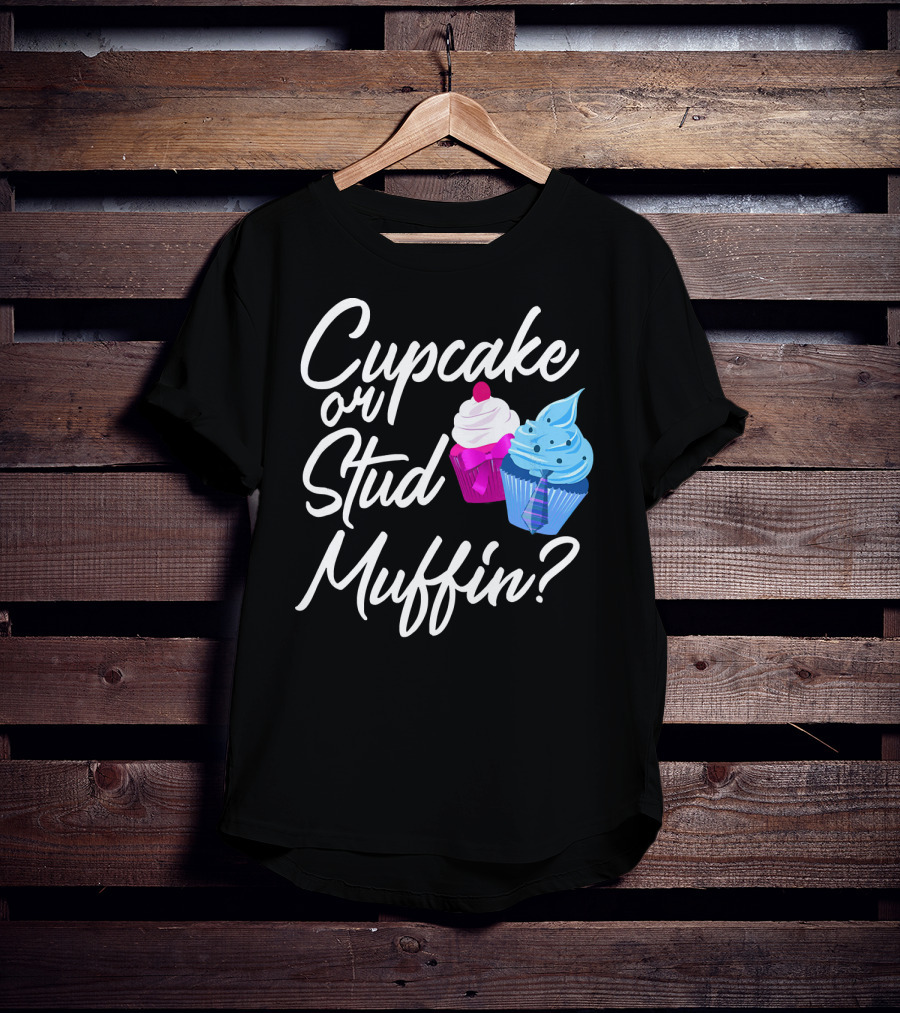 Cupcake Or Stud Muffin Gender Reveal Boy T-Shirt