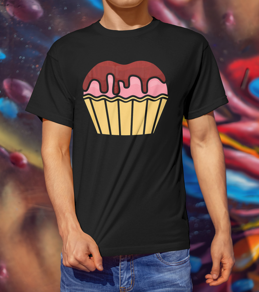 Cool Chocolate Dripping Halloween Cupcake T-Shirt
