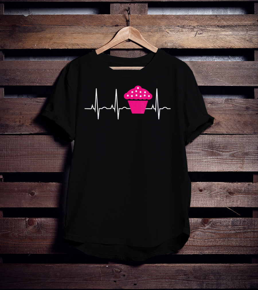 Cupcake Heartbeat Pulse T-Shirt