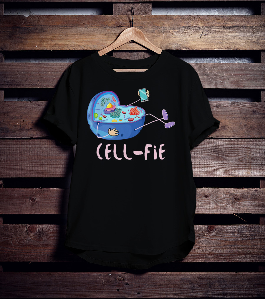 Cell Fie Funny Science Biology Teacher Cell Phone Concept T-Shirt