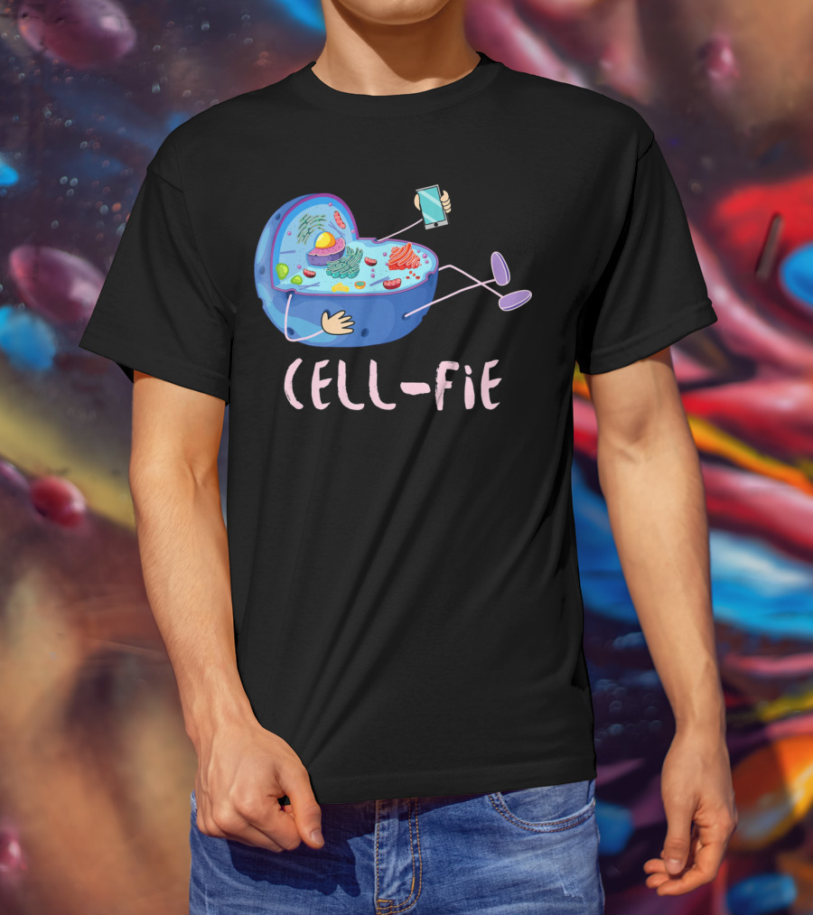 Cell Fie Funny Science Biology Teacher Cell Phone Concept T-Shirt
