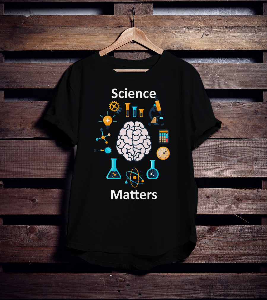 Science Matters STEM Tech Girls Brain Chemistry Physics Microscope T-Shirt