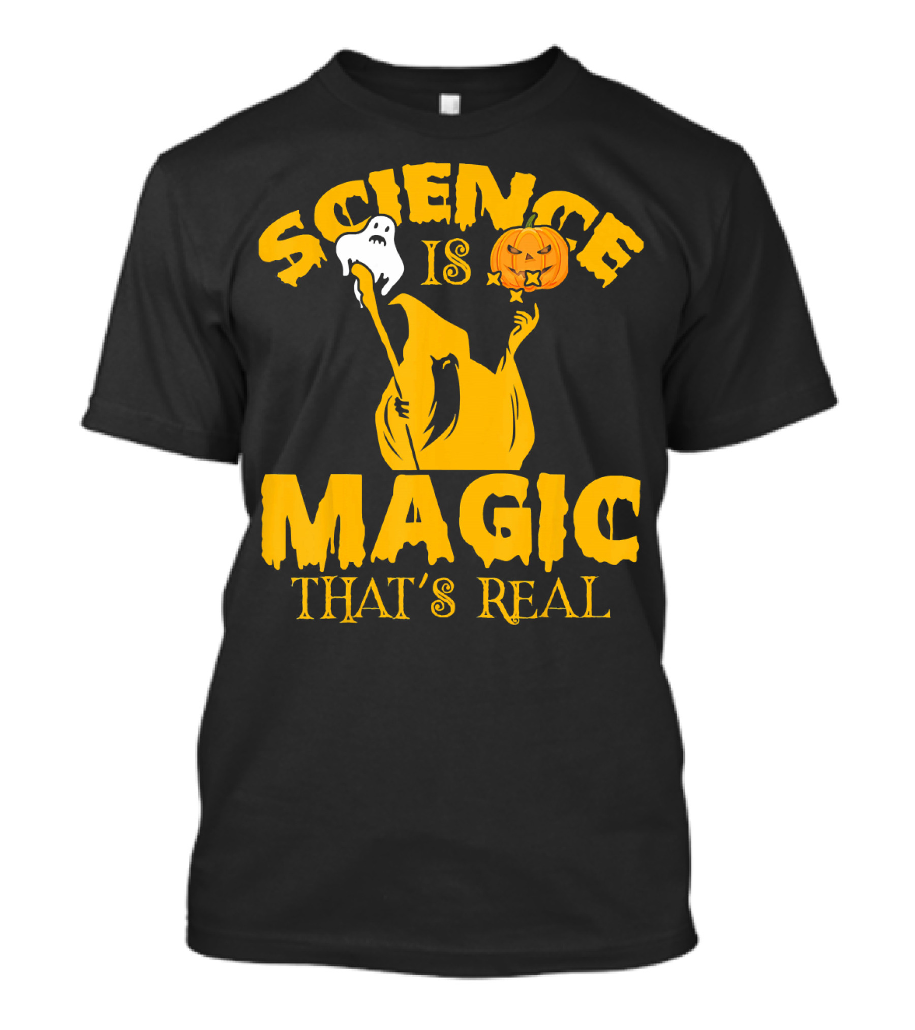 Science Is Magic That's Real Halloween Ghost Pumpkin T-Shirt